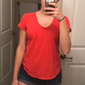 GAP- Basic Orange Cap sleeve Frocket Tee